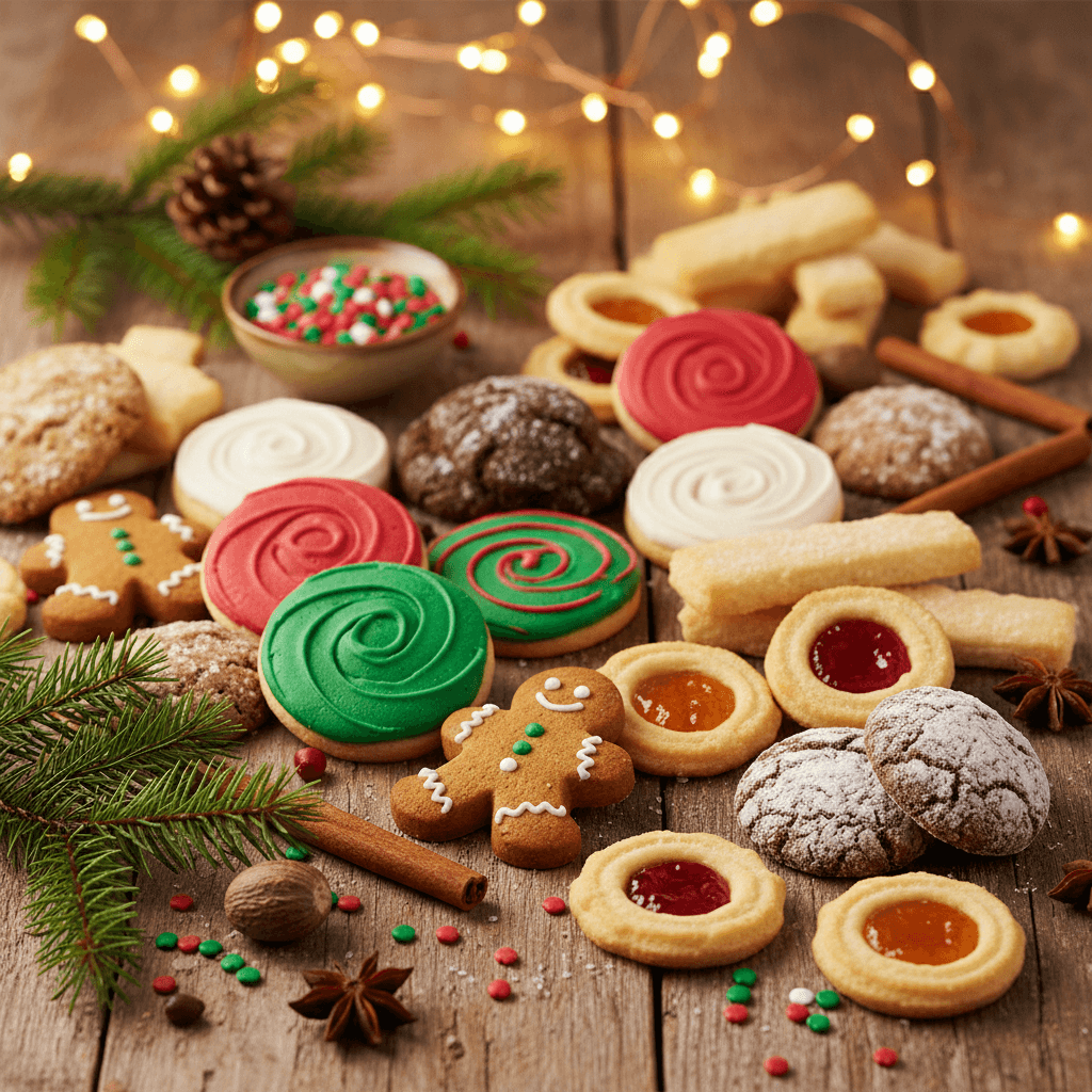 Festliche Weihnachtskekse Auswahl