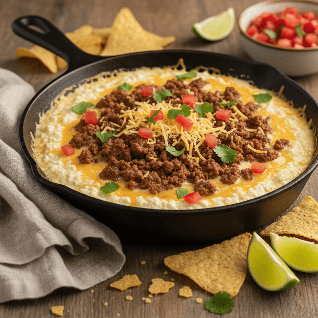 Rinderhackfleisch Hüttenkäse Queso