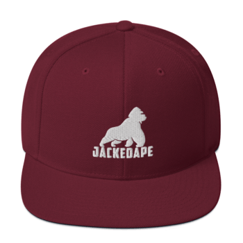 Snapback-Cap mit flachem Schirm – weißes Logo