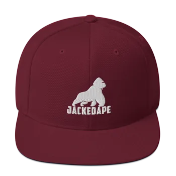 Snapback-Cap mit flachem Schirm – weißes Logo